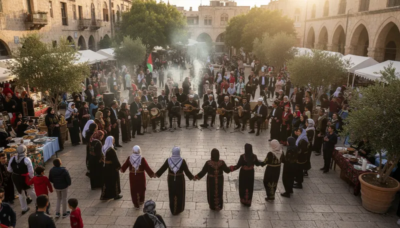 Illustration of palestinians: People from the region of Palestine.