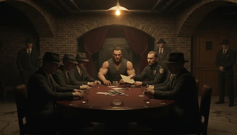 Illustration of mafia: A secret criminal organization involved in illegal activities.