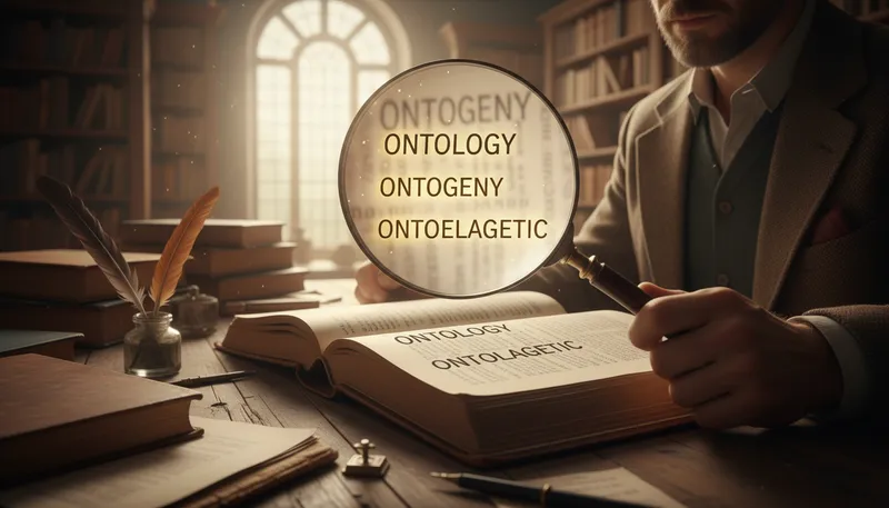Illustration of ont: A prefix meaning 'on' or 'upon.'