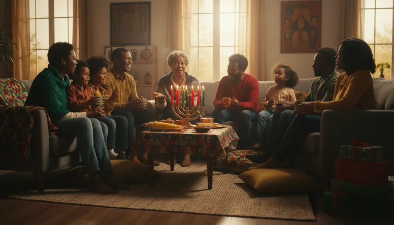 Illustration of happy kwanzaa: A celebration honoring African heritage and culture.