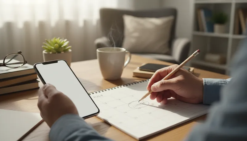 Illustration of pencil in: tentatively schedule an event.