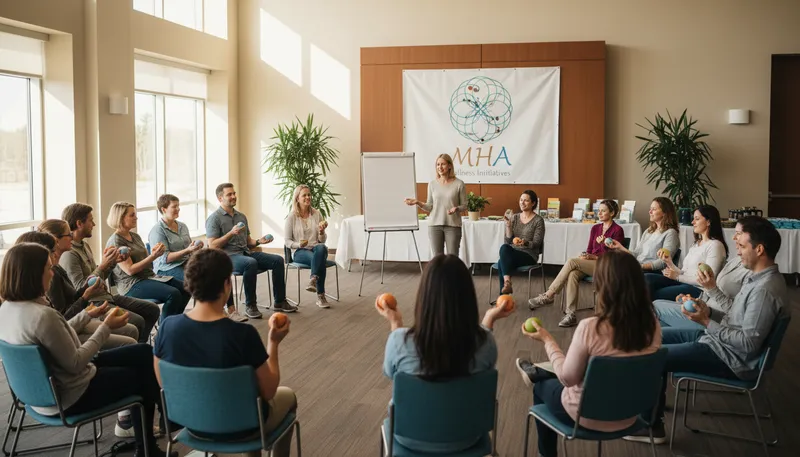 Illustration of MHA: An acronym for a mental health organization.