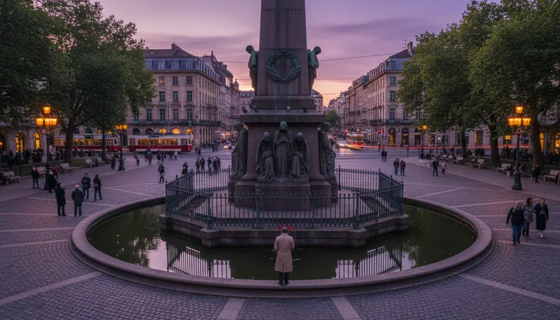 Illustration of cenotaph: A monument erected in honor of the dead.