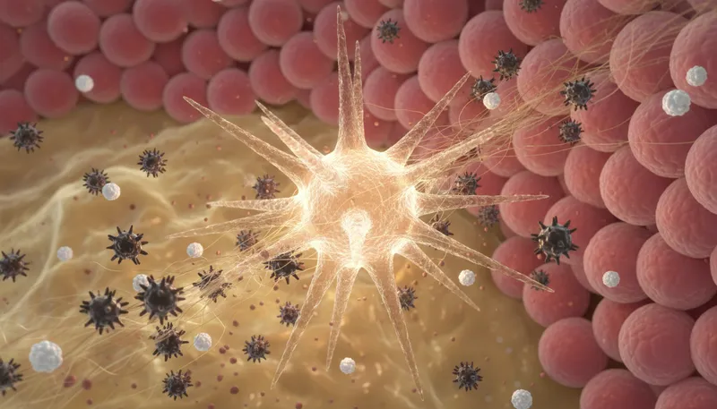Illustration of interleukin: A type of signaling molecule in the immune system.