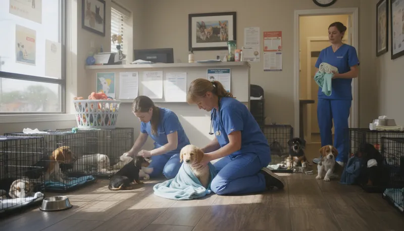 Illustration of veterinary: Related to animal health care.