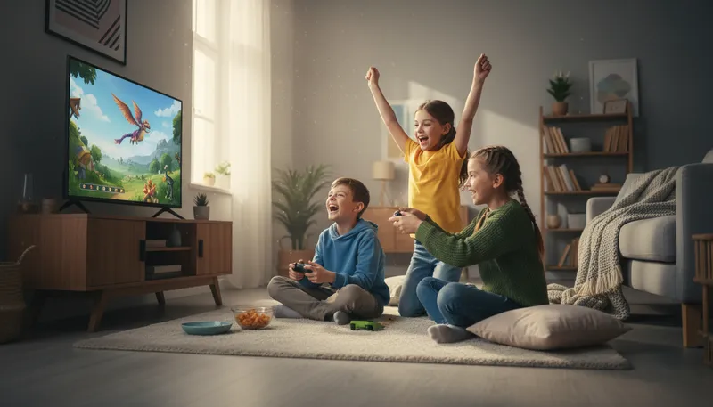 Illustration of videogame: An electronic game played on a screen.