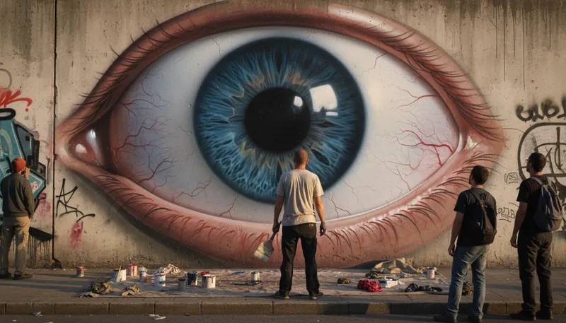 Illustration of eyeball: The round part of the eye.