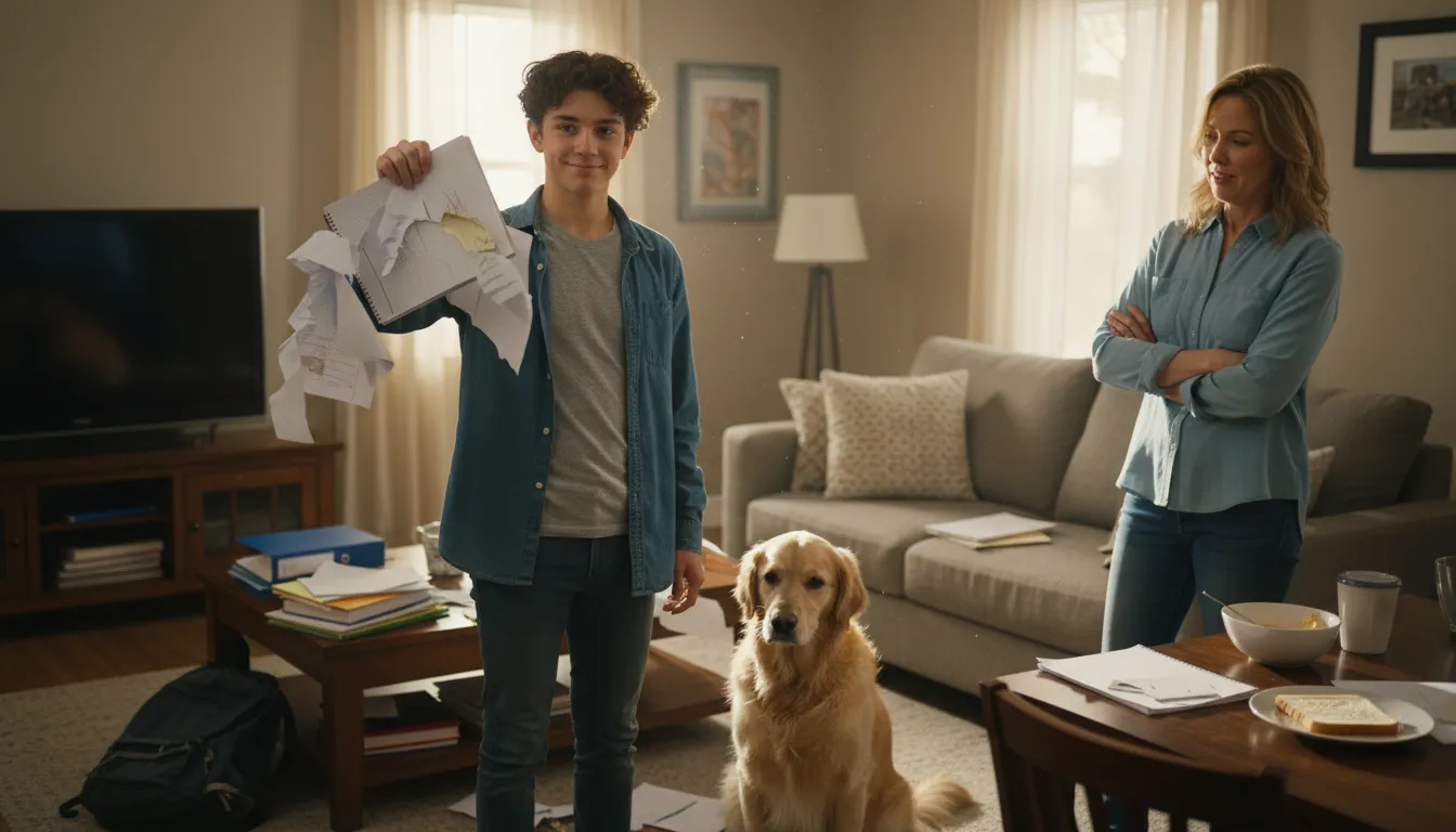 Иллюстрация my dog ate my homework: an excuse for not completing work
