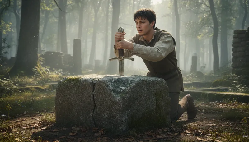 Illustration of excalibur: Legendary sword of King Arthur.