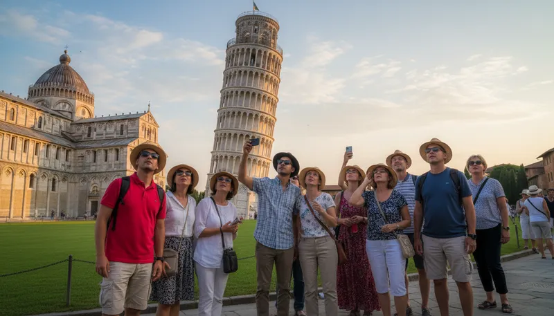 Illustration of pisa: A city in Italy known for its leaning tower.