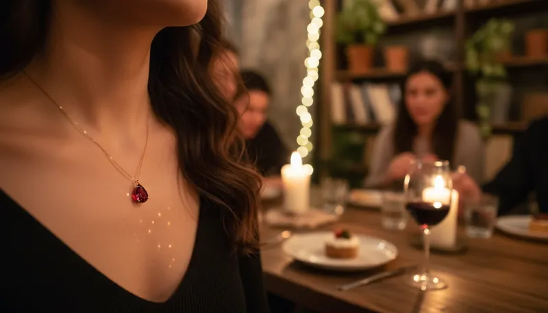 Illustration of garnet: a deep red gemstone often used in jewelry.