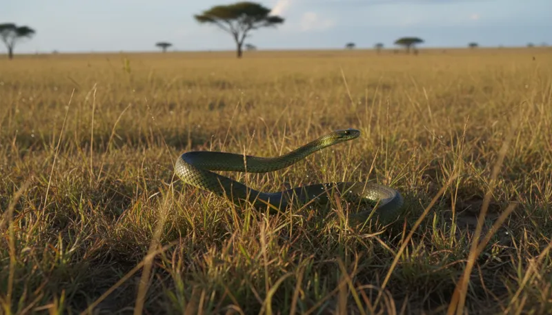 Illustration of mamba: A type of venomous snake found in Africa.