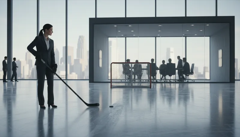 Illustration of where the puck is going: Anticipating future trends or actions.