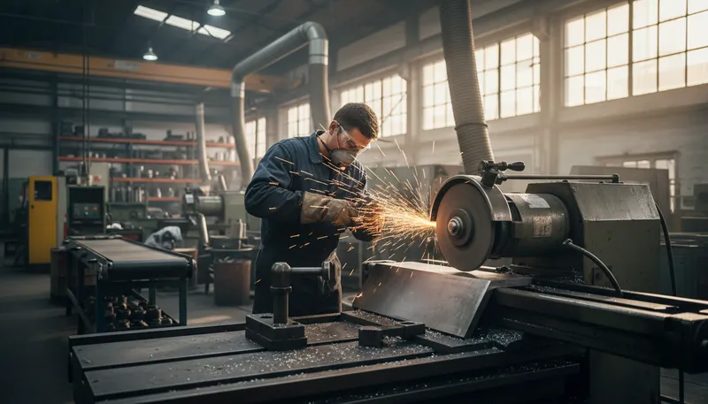 Illustration of grinding machine: device for grinding materials.