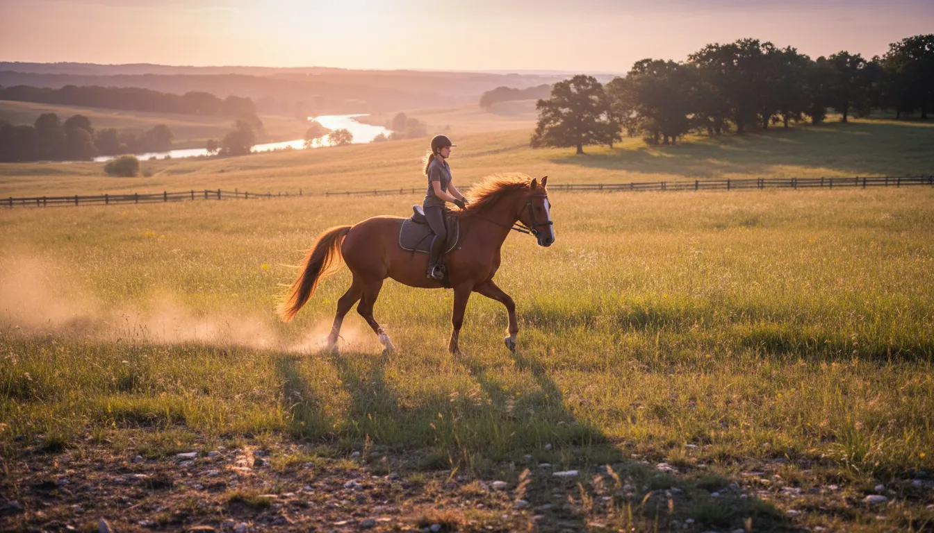 Ilustrasi canter: A smooth, easy gait of a horse.