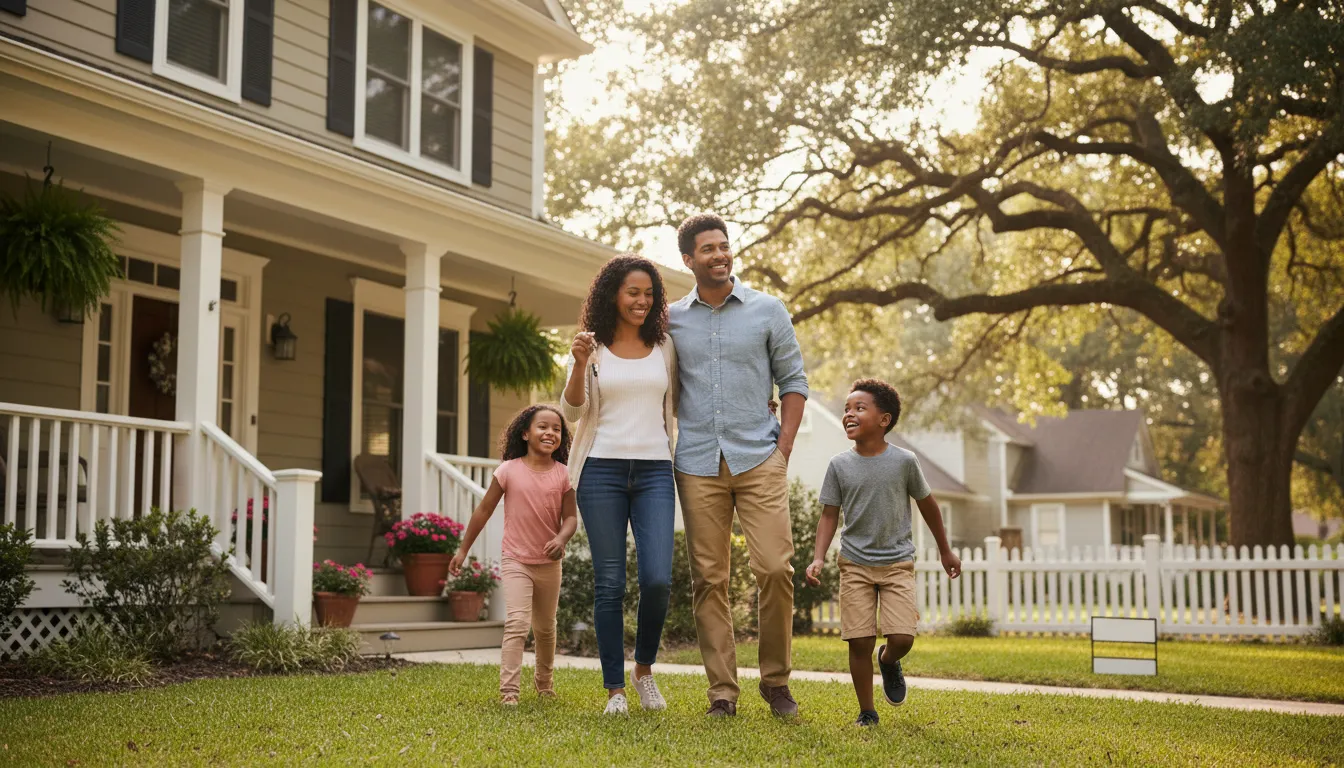 homeownership 的插图：the state of possessing the house you live in