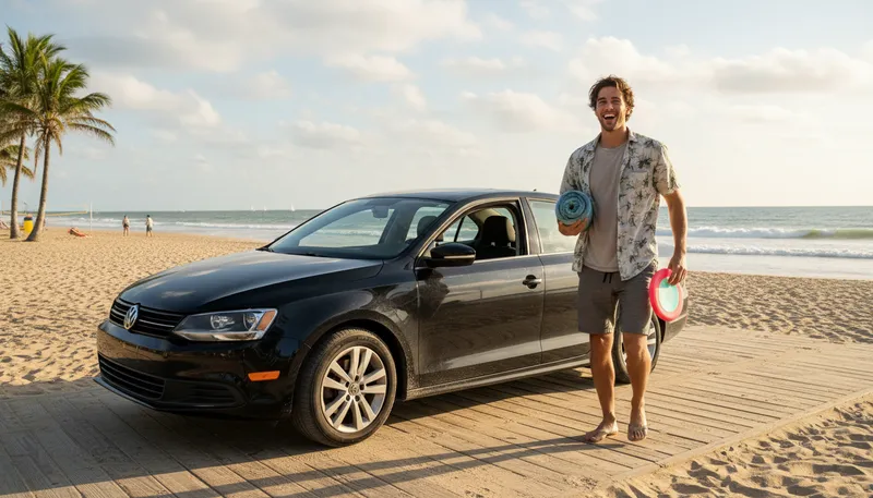 Illustration of jetta: A model of car manufactured by Volkswagen.