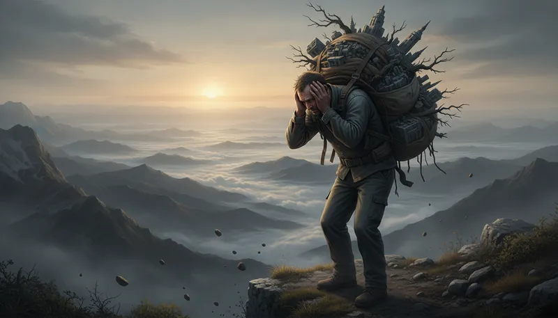 Illustration of weight of the world: a heavy burden or responsibility