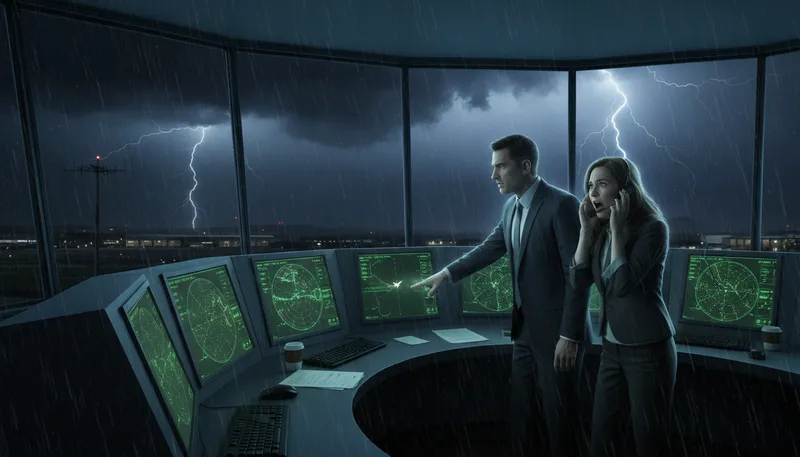 Illustration of radar: A system that detects objects using radio waves.
