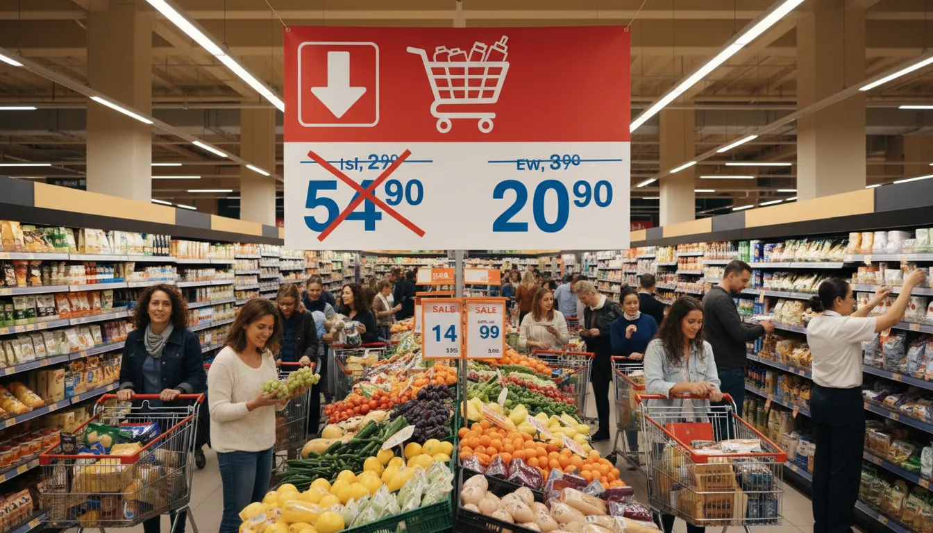 Ilustrasi drive down: reduce prices or costs.