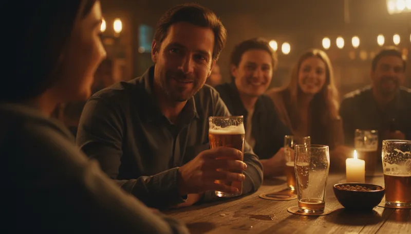 Illustration of beauty is in the eye of the beer holder: Attraction is subjective, influenced by mood.