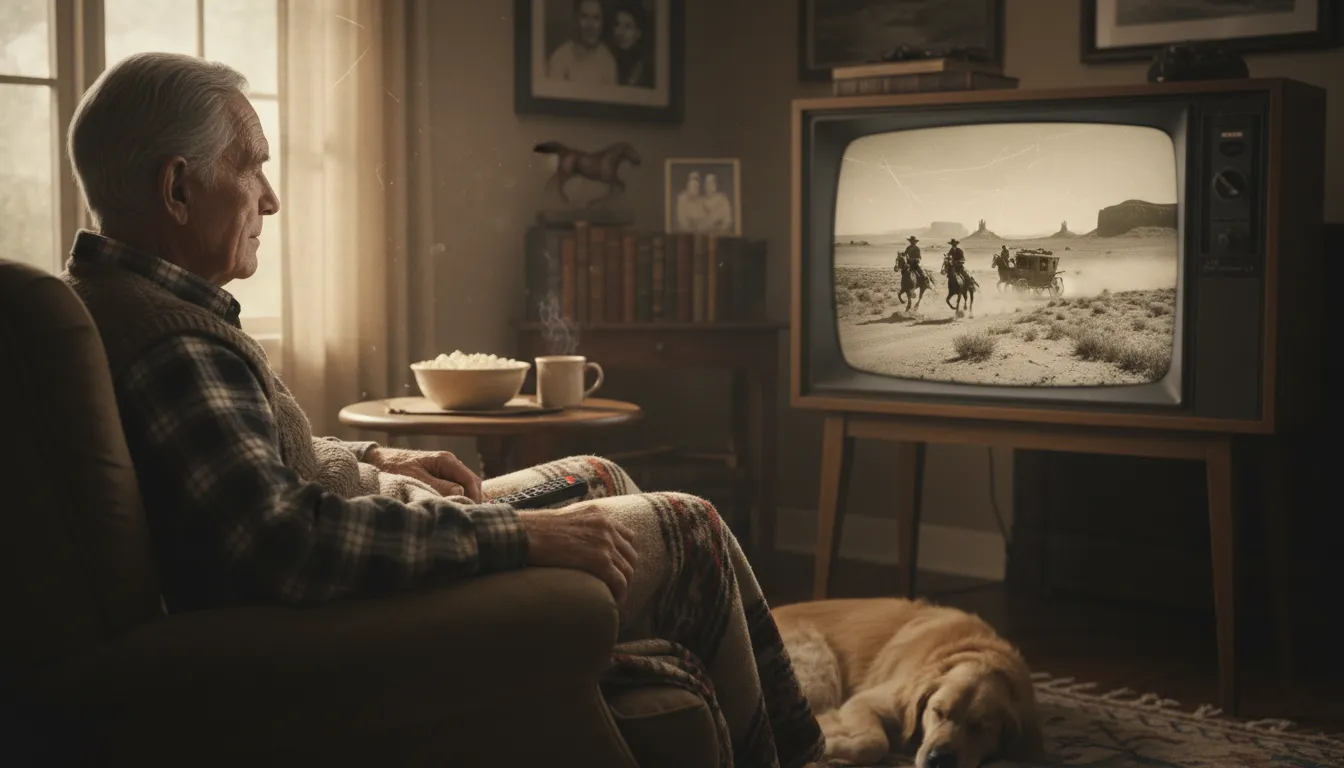 Ilustração de oat opera: a movie about cowboys in the old American West
