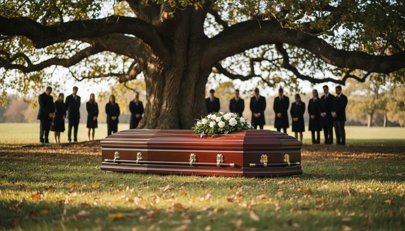 Illustration of casket: A container for holding a dead body.