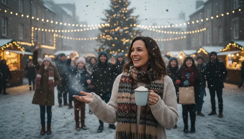 Illustration of happy holidays: wishing someone joy during festive seasons.