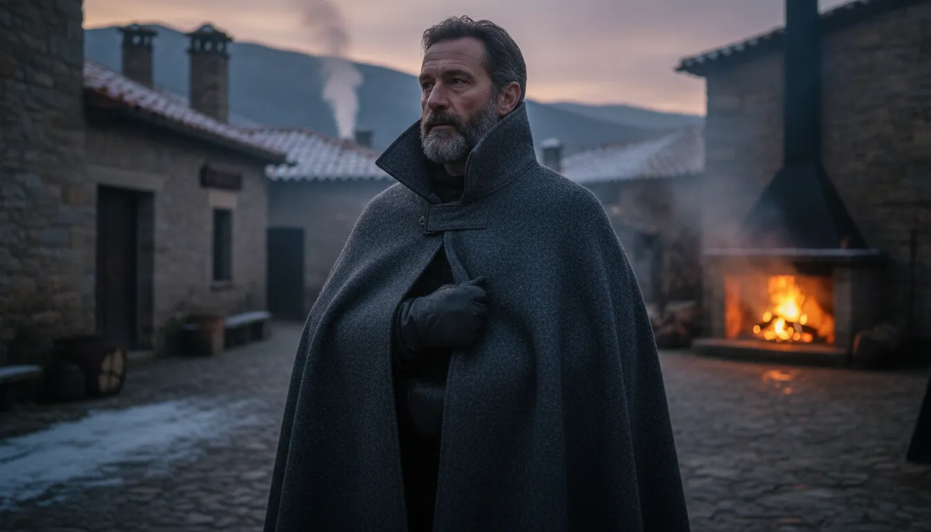 Ilustración de capa: a traditional Spanish or Portuguese cloak