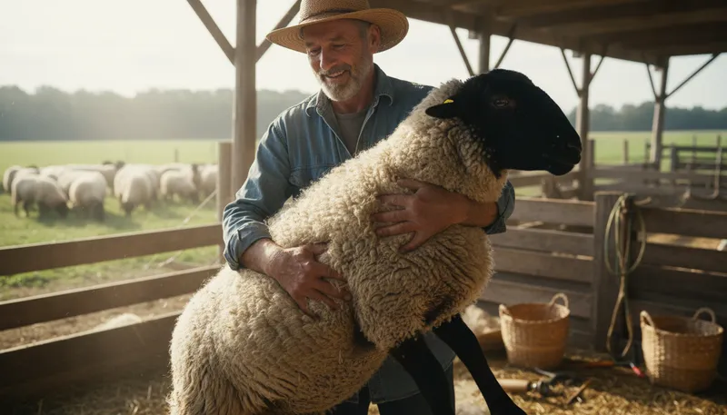 Illustration of suffolk: breed of domestic sheep known for wool