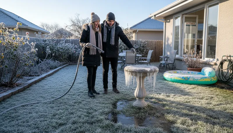 Illustration of cold snap: A sudden drop in temperature.