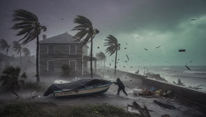 Illustration of landfall: The moment a storm reaches land.