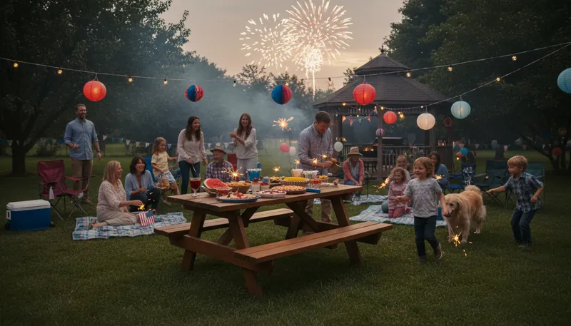 Illustration of happy fourth: Celebration of Independence Day in the U.S.