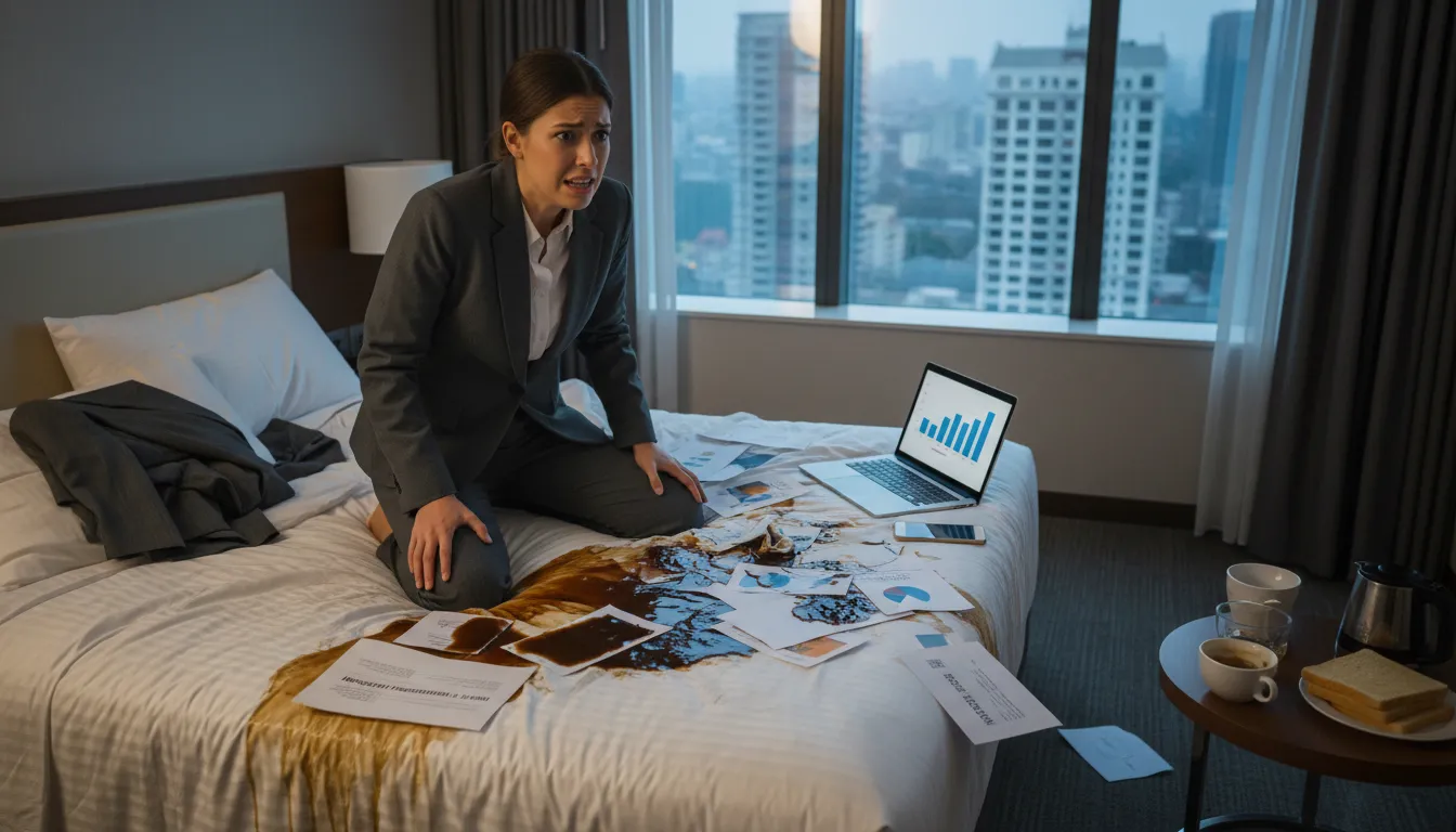Illustration von shit the bed: to fail badly or mess up