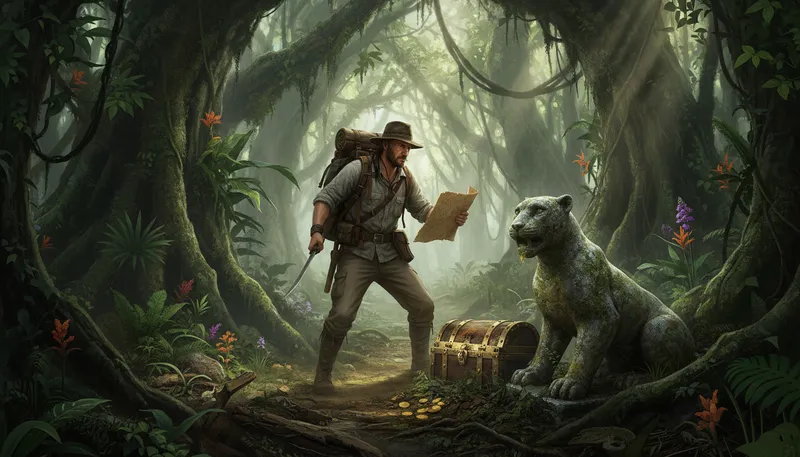 Illustration of explorer: A person who travels to discover new places.