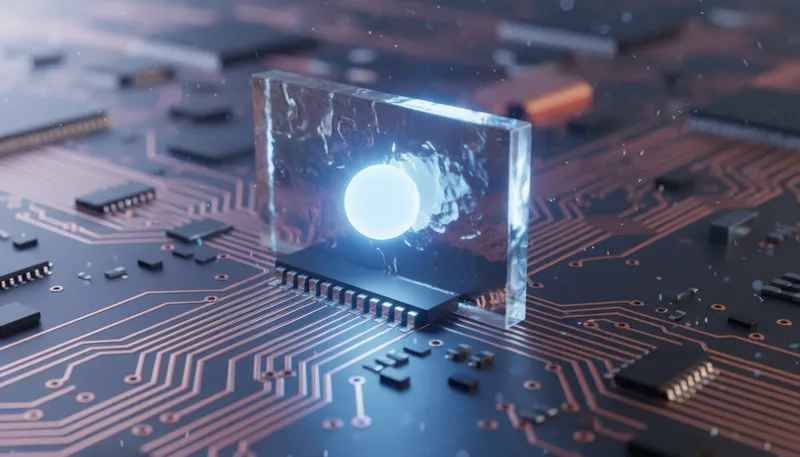 Illustration of quantum tunnel: Subatomic particles passing through barriers unexpectedly.