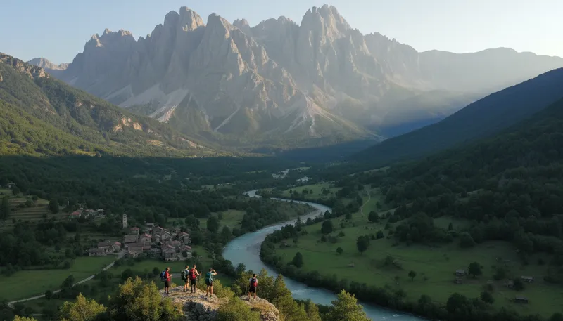 Illustration of massif: A large mountain mass or block.