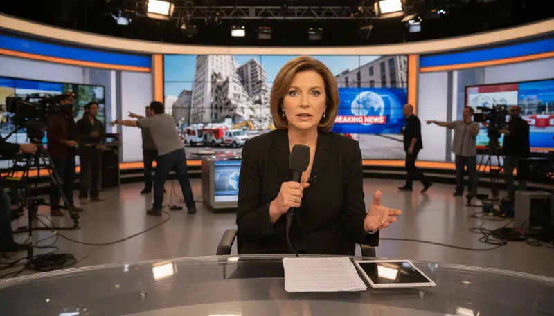 Illustration of broadcaster: A person or organization that transmits information.