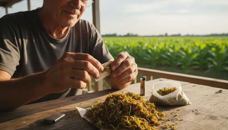 Illustration of tobacco: products made from the tobacco plant