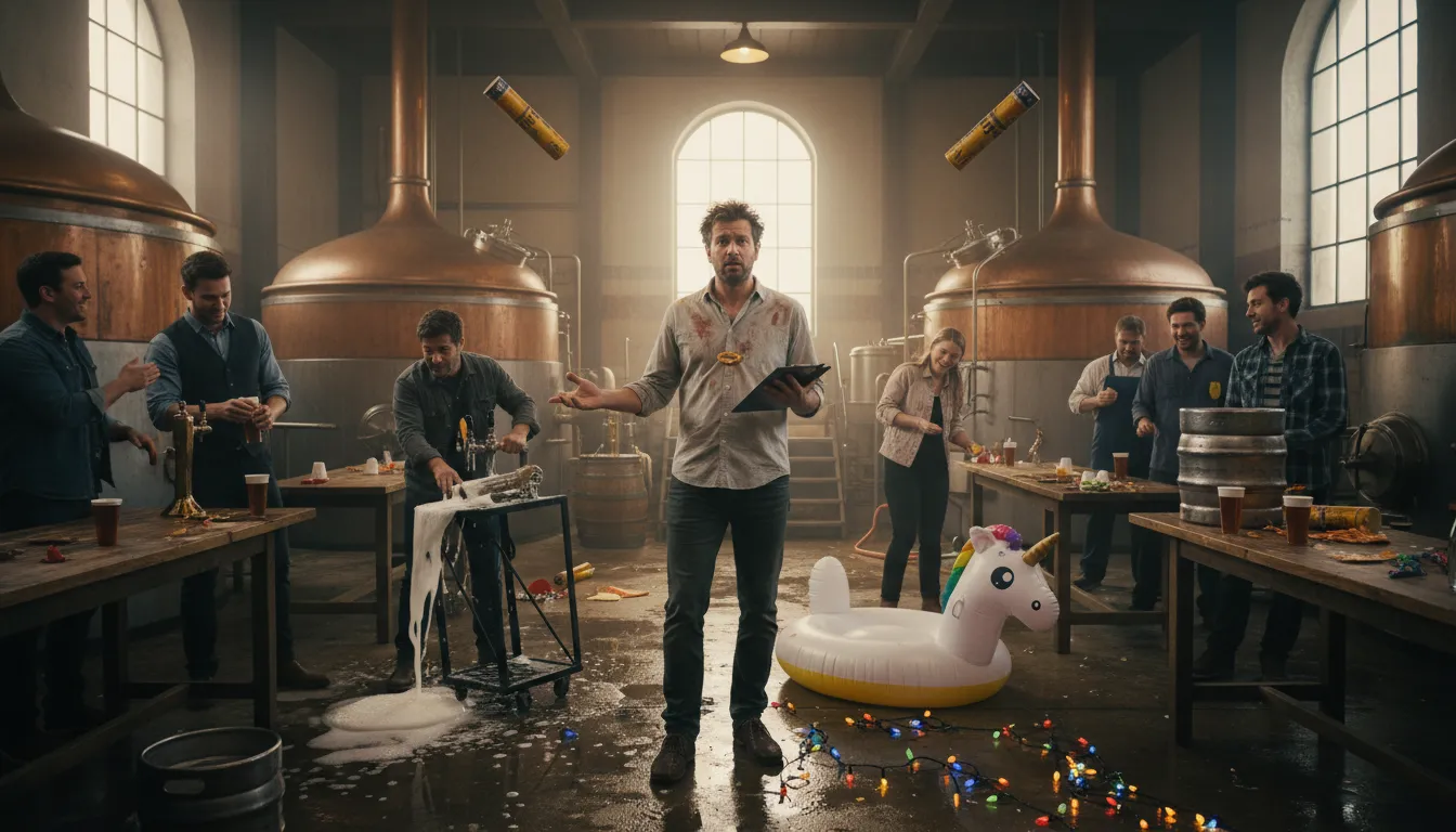 Illustration de couldn't organise a piss-up in a brewery : fails to manage even the simplest of tasks.