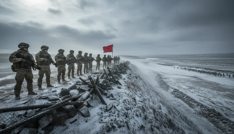 Illustration of hold the line: Maintain a position despite challenges.