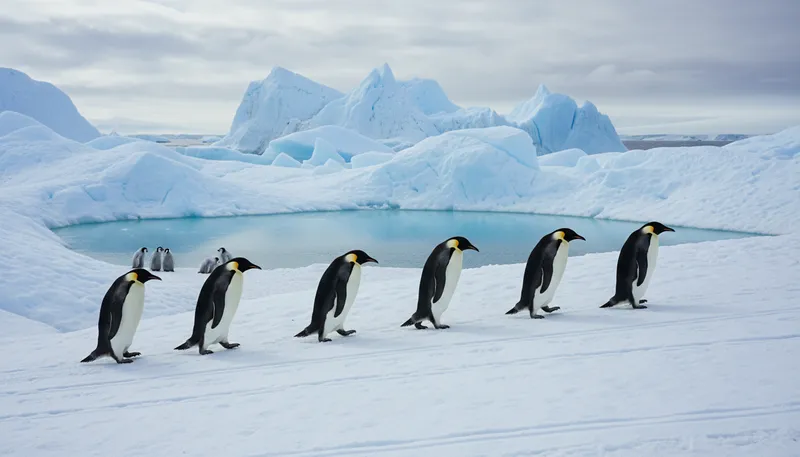 Illustration of antarctica: the southernmost continent, covered in ice