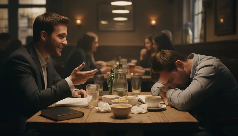 Illustration of talk someone under the table: to outtalk or outdebate someone