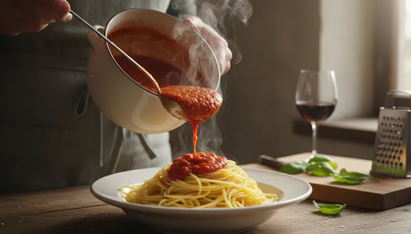 Illustration of sauce: a liquid served with food for flavor