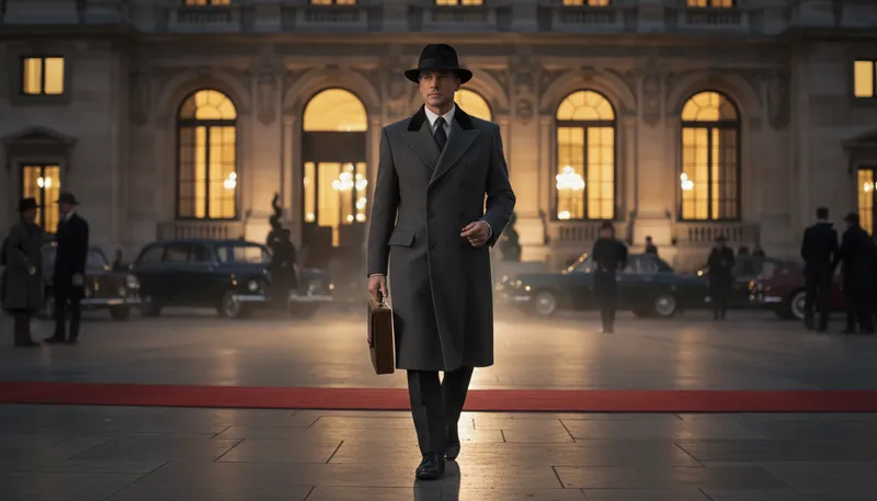 Illustration of chesterfield: a style of classic overcoat