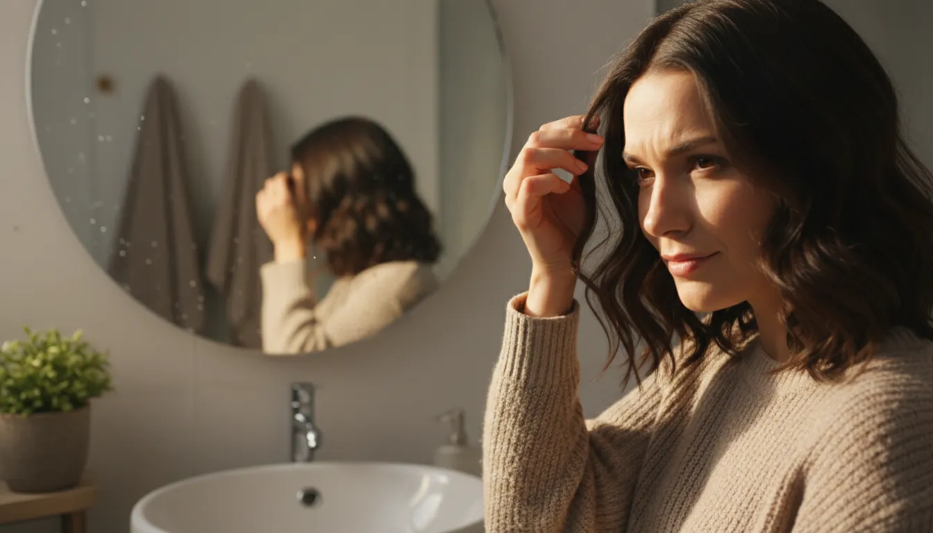 Ilustração de hair out of place: A single strand of hair that is messy.