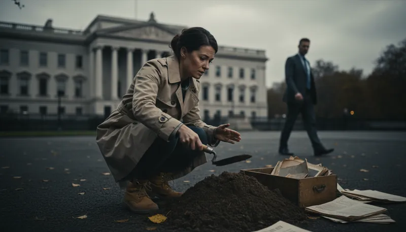 Illustration of dig up dirt: To find out scandalous information.