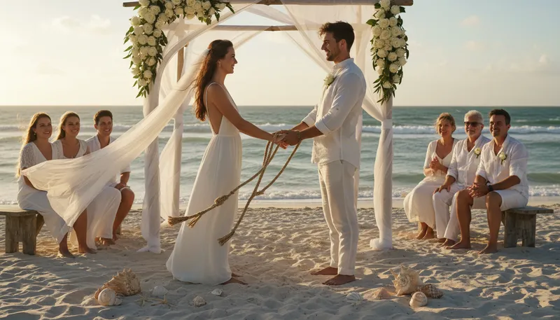 Illustration of tie the knot: get married or form a union.