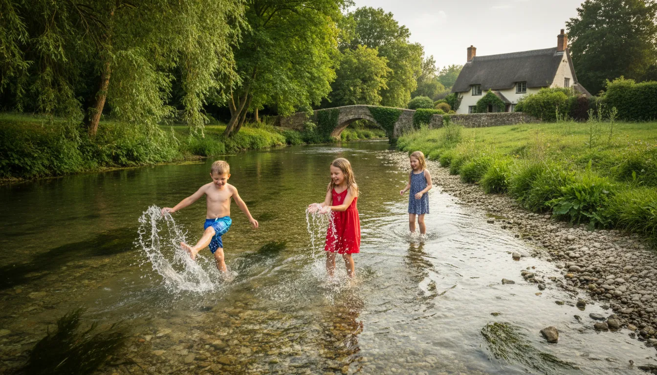 Fromeのイラスト：A river in England flowing through Somerset.