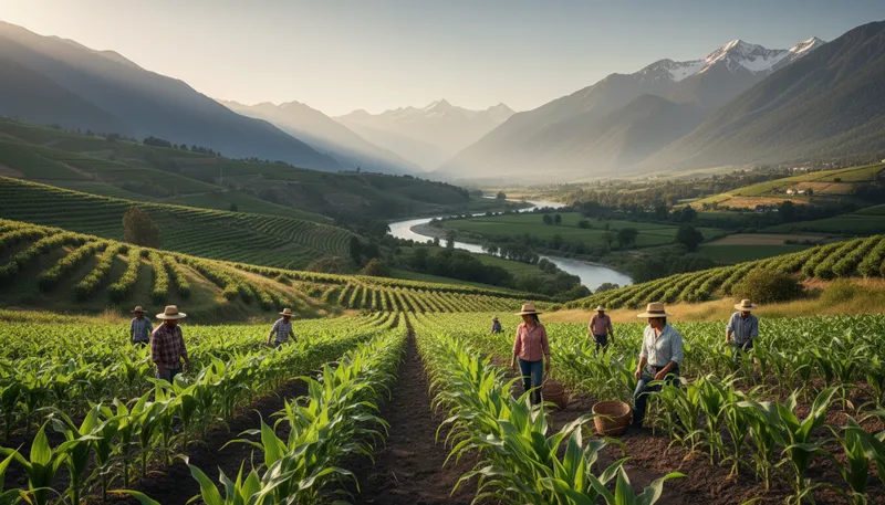 Illustration of agriculture: the science of farming.